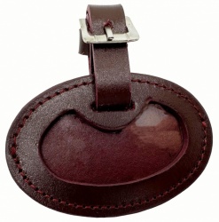 Exclusive Chunky Leather Badge Holder (Ox Blood/Red Stitching)